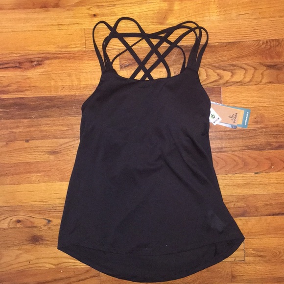 Prana Tops - NWT Prana medium black waterfall tank